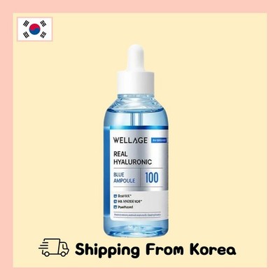 Wellage Real Hyaluronic Blue 100 Ampoule 100ml | Intense Hydration K-beauty