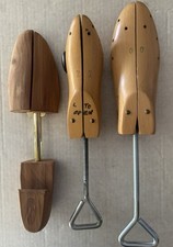 3 Vintage Wood Shoe Stretchers Metal Handle Adjustable