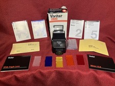 Vintage Vivitar Auto Thyristor 2800 Flash w/ Box Manuals Colored Lenses