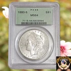 1880-S Morgan Silver Dollar PCGS MS64 Old Green Holder With Beautiful Fields