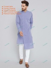 Men Cotton Indian Long Kurta Casual Shirt Ethnic Hippie Fashion Casual Dress