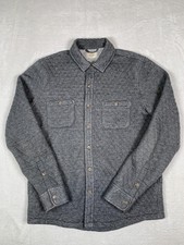 Marine Layer Corbet Quilted Jacket Mens Small Gray Knit Shacket Overshirt Casual