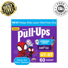 Pull-Ups Boys Potty Training Pants, 4T-5T, 38-50 lbs, 60 Ct, Training Underwear