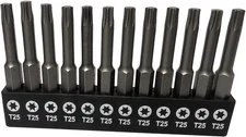 aiyun 12-Piece T25 Security Bits, 2 Inch long S2 Steel 50mm Length (T25) 