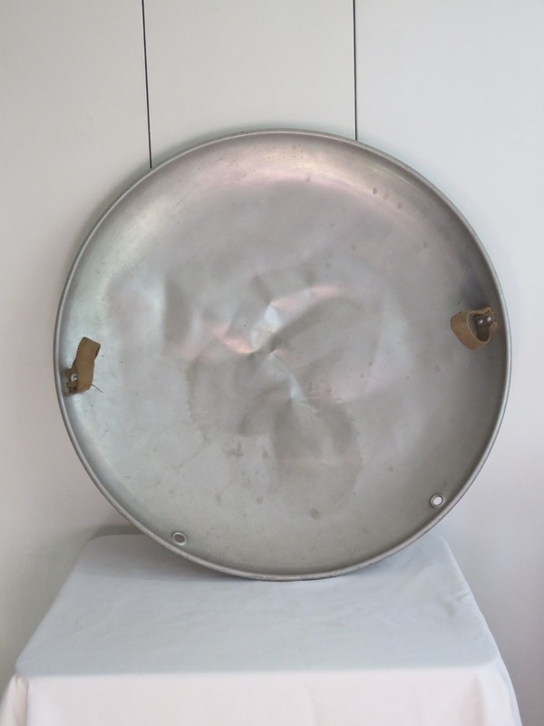 Vintage 25" Aluminum Snow Sled Round Flying Saucer with Original Handles