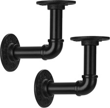 1/2" Pipe Shelf Bracket Wall Mounted Floating Shelf Bracket, Steam Punk Decor...