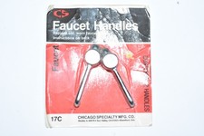 Faucet Handles Vintage Silver Chrome Chicago Specialty Mfg Co 17C Sealed