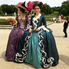 Historical Medieval Rococo Gowns Antoinette Dresses Masquerade Theater Ball Gown