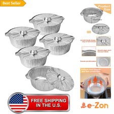 72 Oz Disposable Aluminum Pot, Disposable Pots With Lids Oven-Ready, Aluminum...