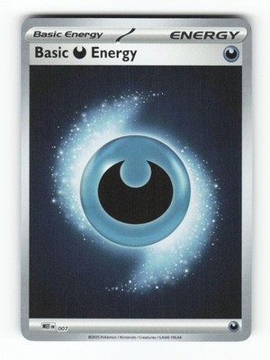 Basic Darkness Energy - 007 7 Mega Evolution Energies Pokemon Reverse Holo NM