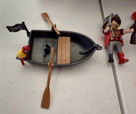 Playmobil Pirate Carry Case Set Boat Figures Treasure 2007 (COMPLETE) Good Cond.