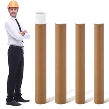 4 Pack Poster Mailing Tubes with Caps 4" x 47", 3" x 47" Large Cardboard Tube...
