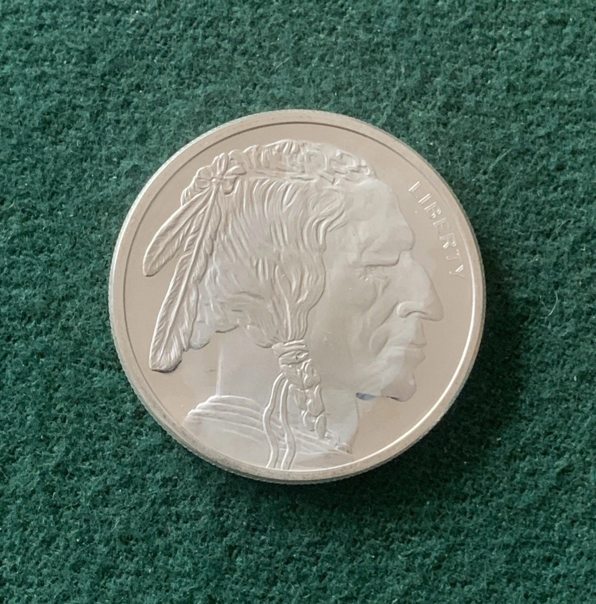 Buffalo Silver Round, 1 Troy Ounce .999 Fine Silver, Indian Head