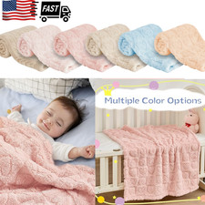 Ultra Soft Cozy Baby Blankets, Fluffy Infant Toddler Blankets for Crib Stroller