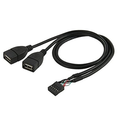 USB 2.0 Front Panel Header 9/10Pin 1 Male to 2 USB 2.0 Female Y Splitter Main...