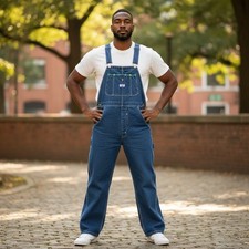 Liberty Mens Denim Bib Overalls Medium Wash Blue 38x29 18006DB9