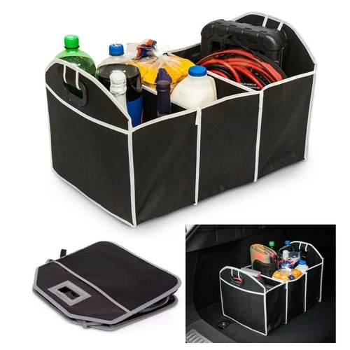 2 IN 1 Car Boot Organiser Shopping Tidy Heavy Collapsible Trunk Storage Bag UK
