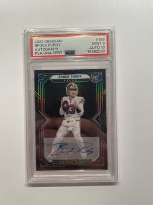 Brock Purdy - 2022 Obsidian #158 - ROOKIE Autograph AUTO /199 (RC) - PSA 9/10