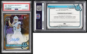 2021-22 Bowman U Chrome Prospect Gold Refractor /50 Will Levis PSA 9 MINT Auto