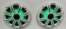 Kicker 45KM654L KM 6.5" Marine Coaxial Speakers With LEDs Charcoal White Grilles