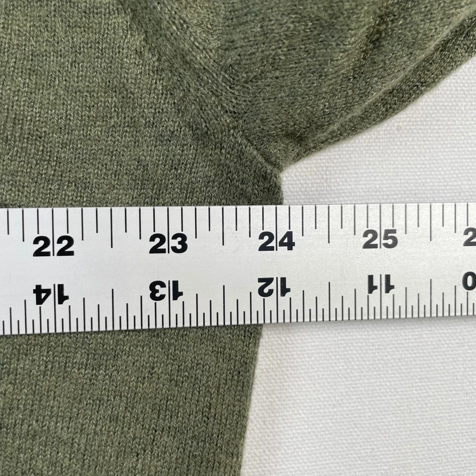 Henry Grethel XXL V-Neck Sweater Wool Blend Olive Green and Tan Accents - Image 4 of 4