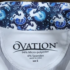 Ovation Esquestrian Kids Tech Show White Riding Shirt Whims Horses Size S NWT