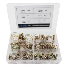 48pcs Adjustable Double Wire Hose Clamps 12-1-14 Durable Steel