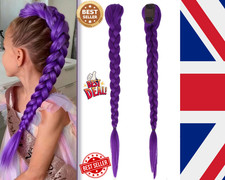 Rumi Hair Long Purple Braid Ponytail 26 Inches Pre Stretched Purple Hair Extensi