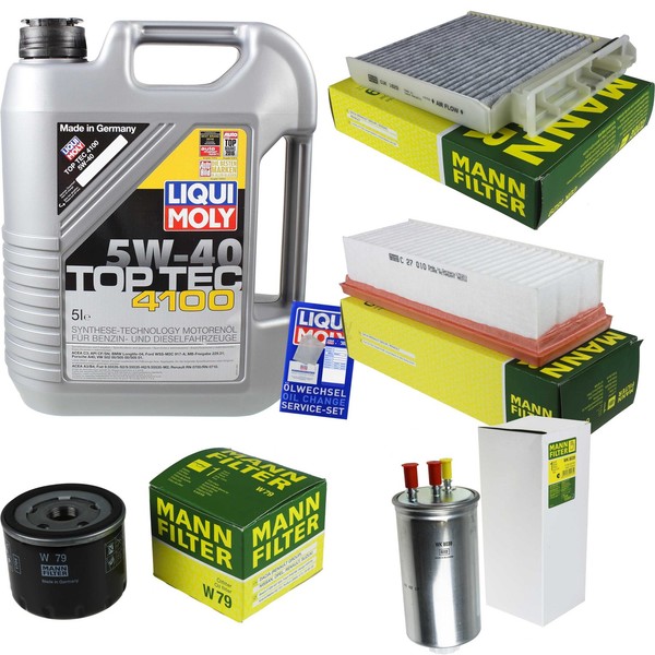 Inspektionspaket 5L Liqui Moly Top Tec 4100 5W-40 FüR Dacia Duster Sandero Logan-image