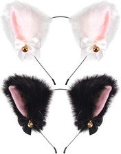 Cat Ears Headband Cosplay Girl Plush Furry Neko Ears Cosplay Costume Party He...