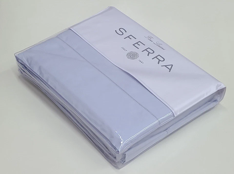 Sferra Leonardo King Sheet Set Blue Cotton Percale - Image 4 of 4