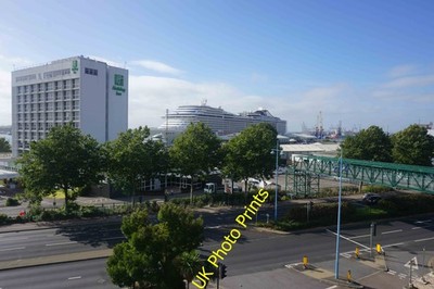Photo A3 West Quay Road Southampton Beyond, MSC Splendida is berthed at  c2016