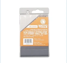 Matco DBC13HSMS 13 PIECE HYPER-STEP STUBBY COBALT DRILL BIT SET