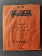 Nos Carter 301 Carburetor Gasket Kit For 1957 Hudson Hornet Nash Ambassador V8 Nos Carter 301 Carburetor Gasket Kit For 1957 Hudson Hornet Nash Ambassador V8