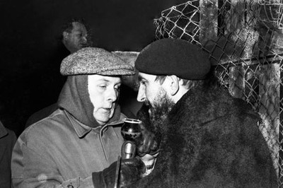 Abbe Pierre in one of his homeless shelters in January 1954 Old Photo