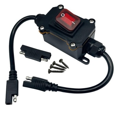 Inline 12V Netzschalter IP65 wasserdicht, 14AWG SAE auf SAE Kabel mit Ein/Aus Schalter