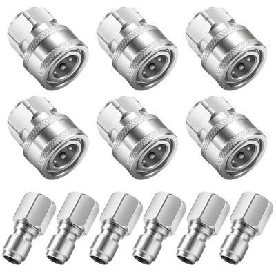 #ad 3 8quot; Pressure Washer Quick Connect Kit Stainless Steel Power Washer Adapter ... $54.41
