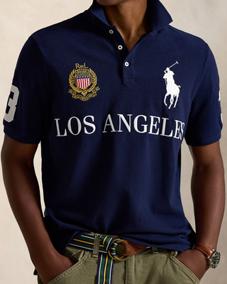ラルフローレンポロシャツビックポニーネイビーLos Angeles Ralph Lauren】ビッグポニー ポロシャツ 限定生産品 即発 (Ralph