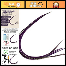 Dark Purple  Brown Feather Hair Extensions - 5 Authentic Feathers, 4-7" Long
