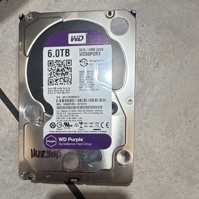 Western Digital WD Purple WD60PURX 6TB 3.5in SATA 6Gb/s Surveillance HDD
