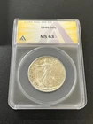 1946 P WALKING LIBERTY HALF DOLLAR ANACS MS-63 - UNCIRCULATED - CERTIFIED - 50C