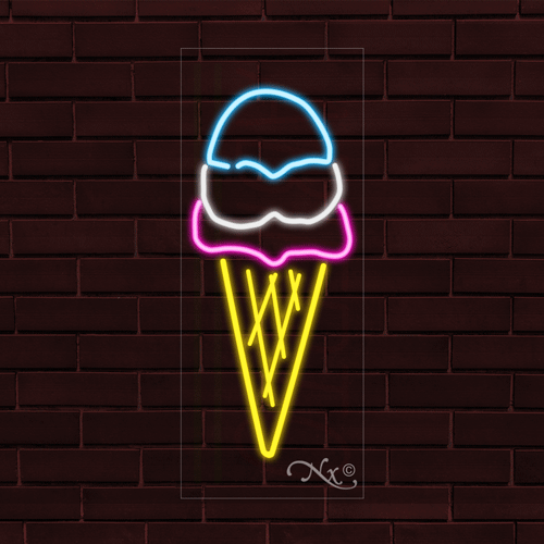 NUEVO LOGOTIPO DE HELADO VERTICAL 30x12x1 PULGADAS LED FLEX VENTANA/PARED INTERIOR LETRERO 30659 - Imagen 1 de 1