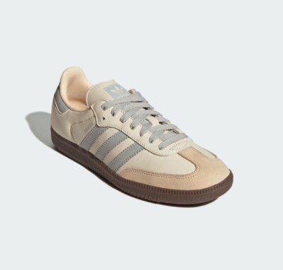 New Adidas Women's Samba OG Leather Shoes - Cream White / Wonder