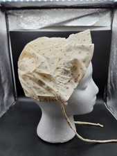 Bonnet Baby Toddler Bonnet Light Pink With Roses Tuffed Back Vintage 1980s