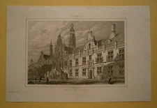 1844 print STADHUIS (CITY HALL), LEYDEN, NETHERLANDS, #13