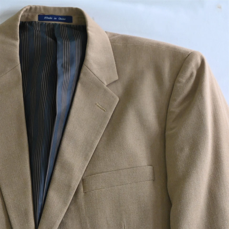 Blazer Abrigo Deportivo Chaqueta Alan River 46L Tostado Beige Dorado ButtoFlannel Para Hombre Foto 2 de 4