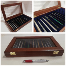 Cofanetto per 15 Penne da collezione vetrinetta in legno Mogano Coins&More