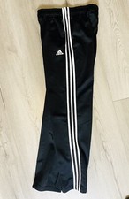 Adidas Track Pants Youth XL-18 Fleece Lined 3 Stripe Side Pockets Elastic Waist