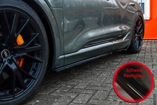 Seitenschweller mit Wing hinten aus ABS für Audi E-Tron Quattro Schwarz Glanz