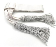 Sash  Waist Belt White with White Tassels Police Band Sash R1112